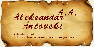 Aleksandar Antovski vizit kartica